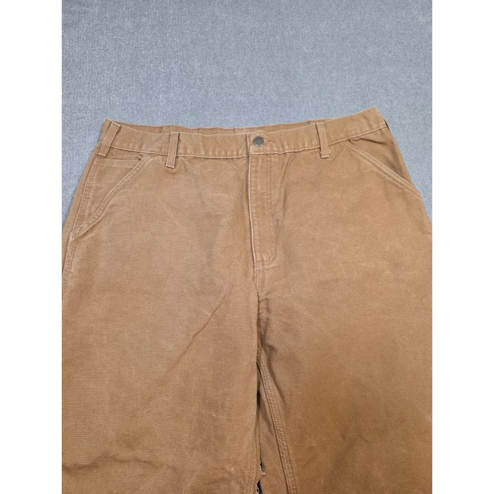 Carhartt Flannel Lined Carpenter Tan Pants Workwear B111-BRN Men's 40x32